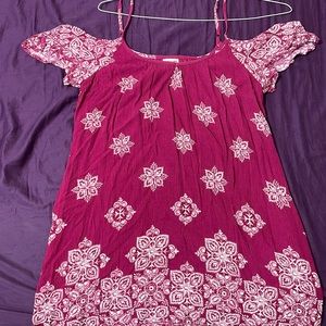 Large Magenta Flowered Dress